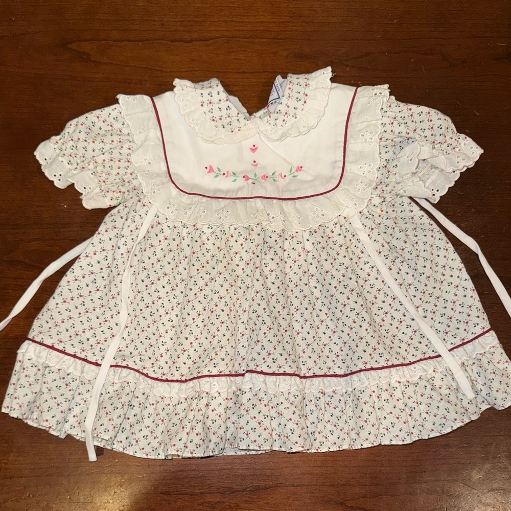 Nanas Pet By JcPenny Vintage Baby Ditsy Dress with Bib Size 18m